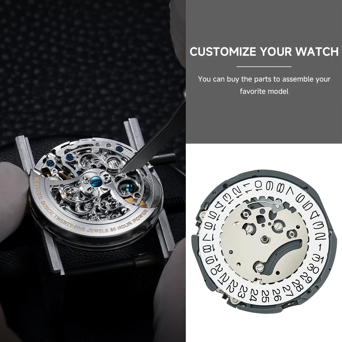 Movimiento VK63 VK63A negro/blanco versión de rueda de fecha/disco 3H con manecillas de reloj VK63 luminosas accesorios de aguja de reloj de 6 manecillas