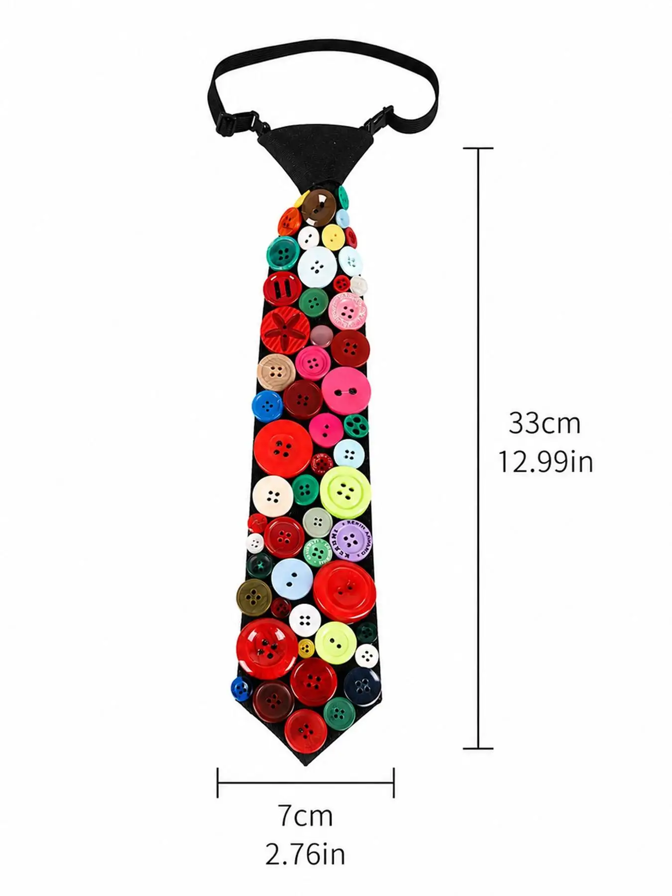 Colorful Button Women's Tie, Pre-Tied Design, Adjustable Neckline, Elegant Style, Perfect for Parties, Graduation, Daily Wear