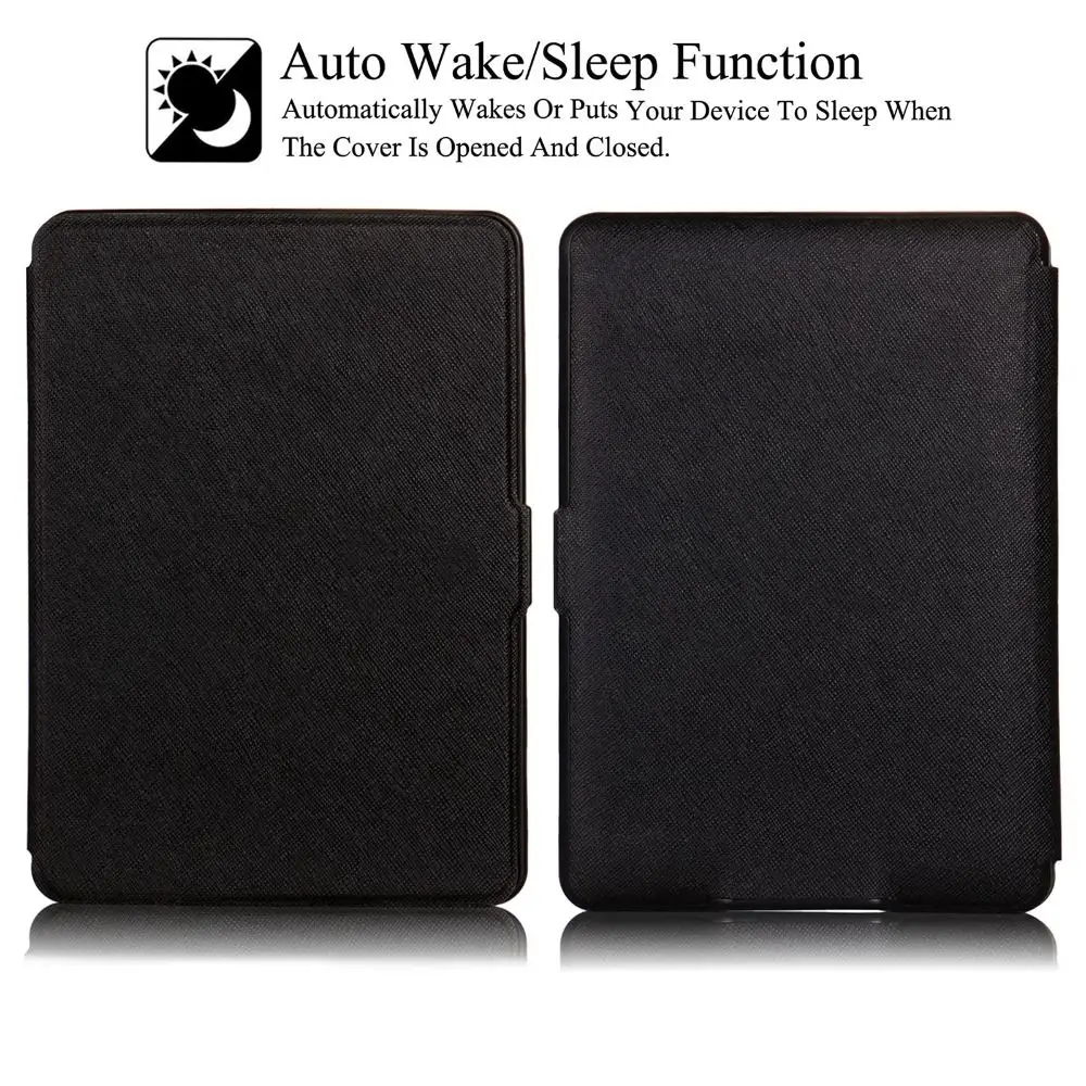 Auto Sleep/Wake E-Reader Case Shockproof Magnetic Protective Shell Simple Leather Folio Cover for Kindle 7th Generation 2014