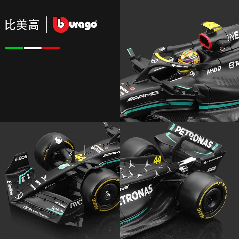 Bburago-合金レースカーモデル、式1つ、ダイキャスト、メルセデス-amg、f1チーム、w14、2023、ハンプトン、george Red Bull、rb18、1:24