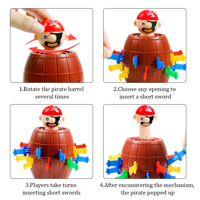 面白い海賊樽のおもちゃ ポップアップジャンプ海賊ゲーム 親子