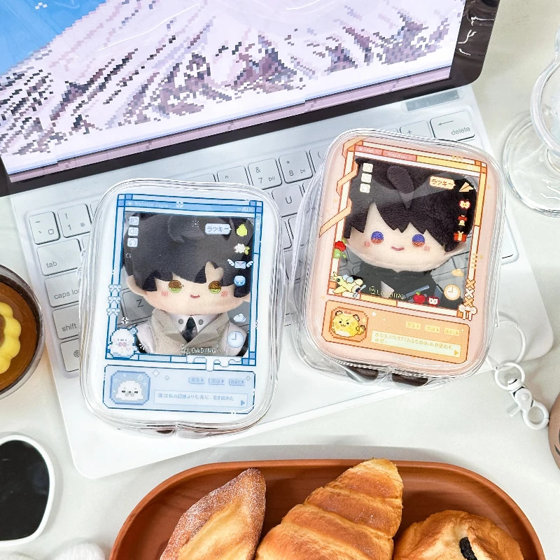 Cute Pixel Game Console Shape Doll Bag for 13cm Anime Plush Doll Transparent Display Dustproof Storage Bag Girls Bag Pendant New view 3