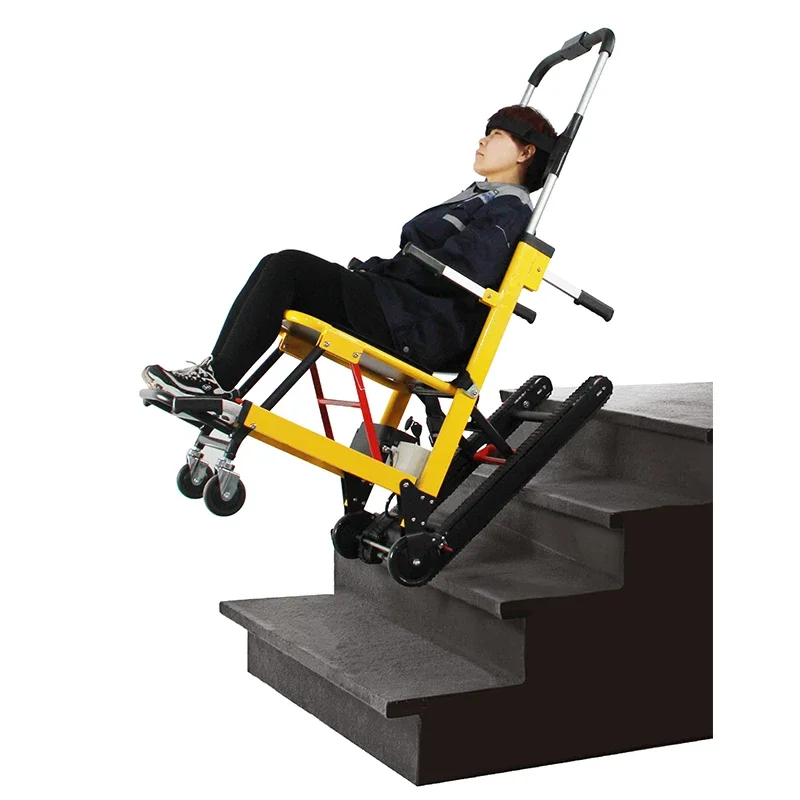 

New Folding Portable Electric Stair Climbing Wheelchair With Rubber Track Hot sales