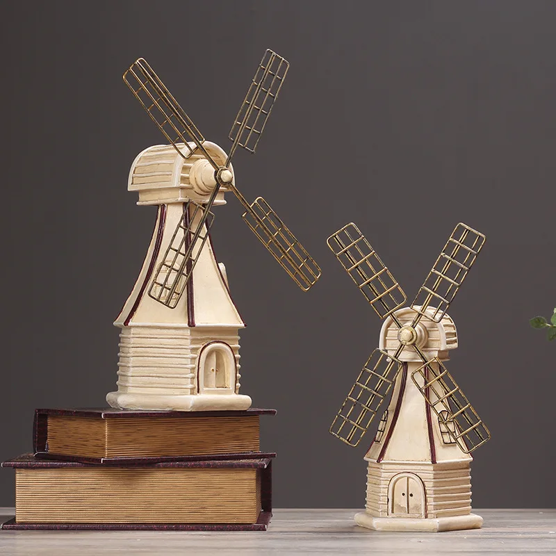 

Bar Coffee Shop Store Decor New American Country Dutch Windmill Model Statue Living Room Decoration Gift Ornament