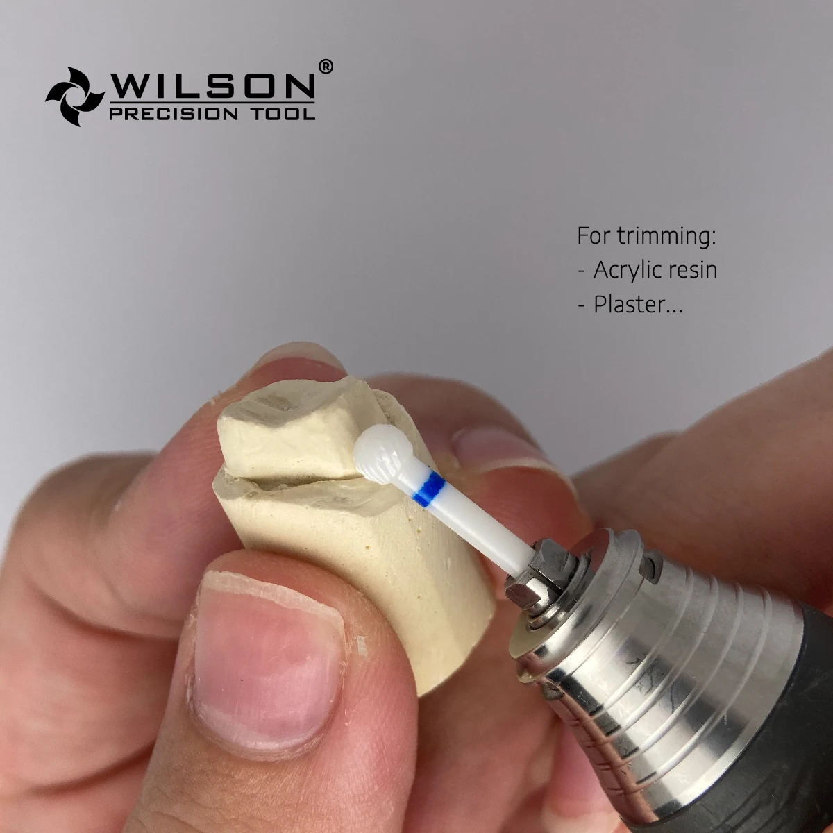 WilsonDental Burs Ball Shape- Cross Cut - White Solid Zirconia Ceramic Dental Lab Products