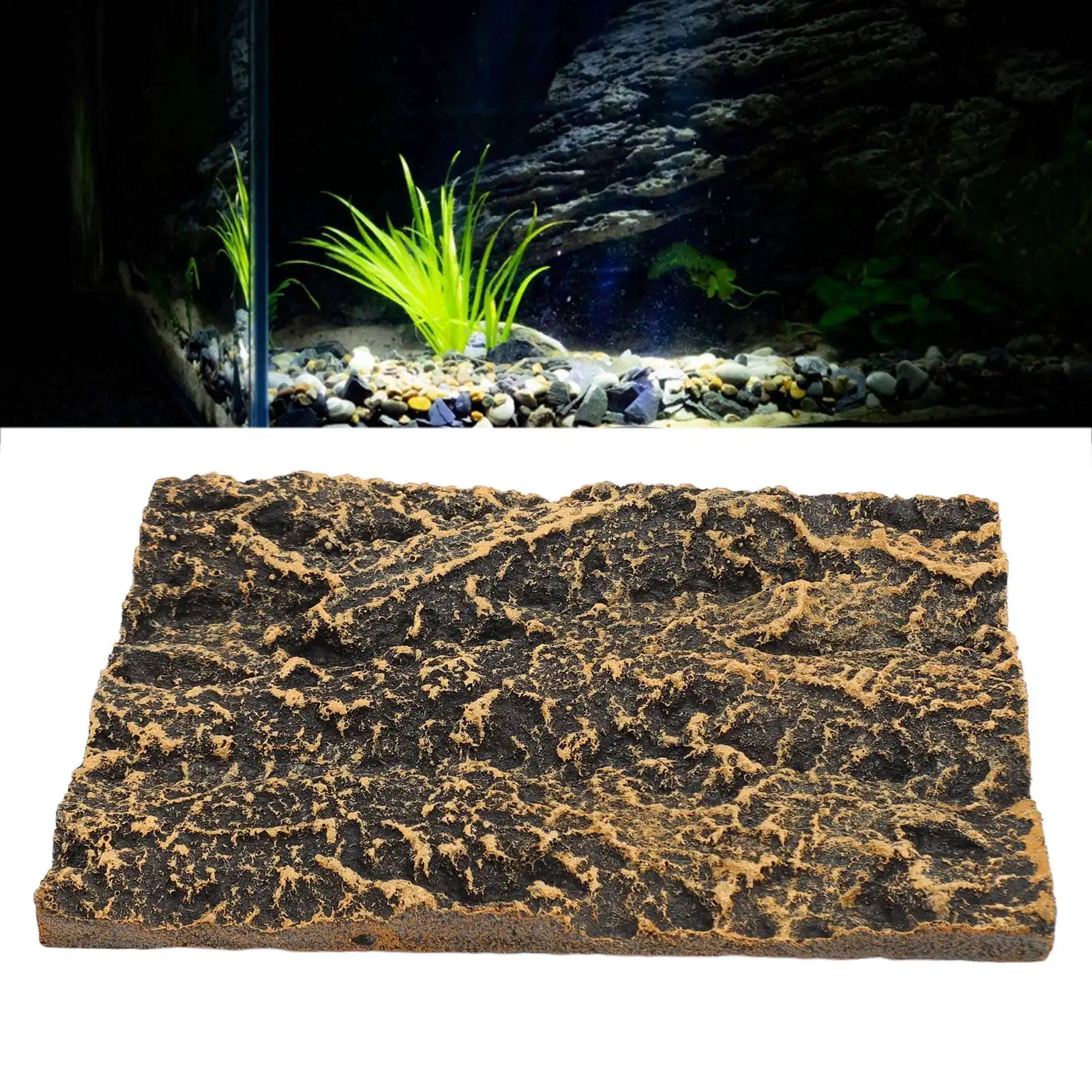 Rock Terrarium Background High Simulation Clear Texture PU Reptile Tank Background Board Habitat Climbing Board Decoration