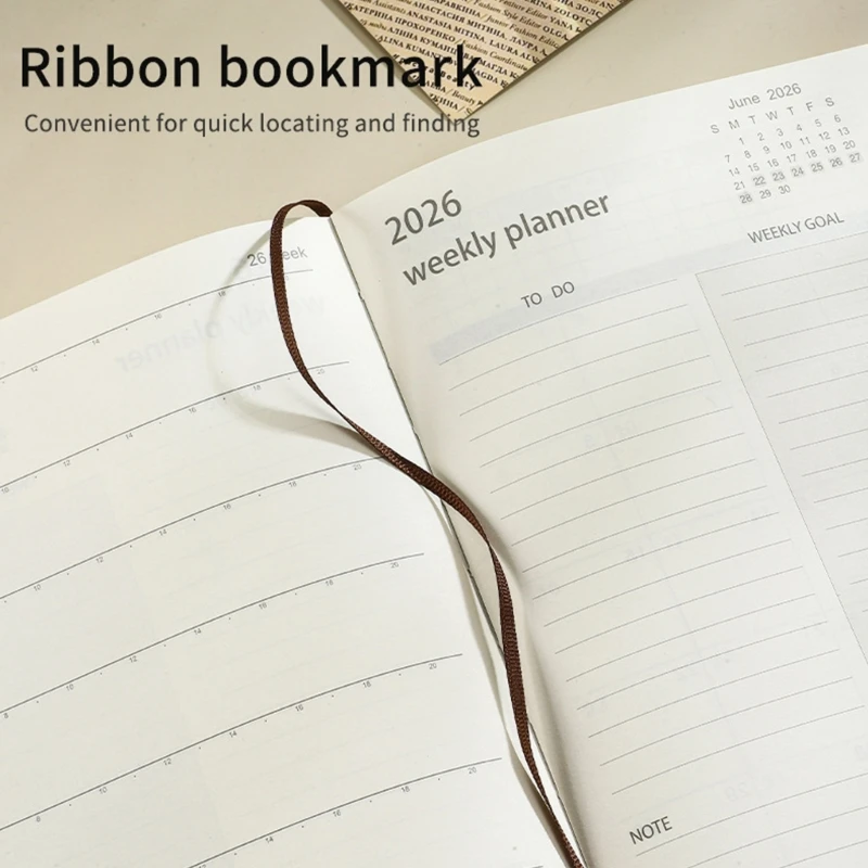 2026 يوميًا/أسبوعيًا/مخططًا شهريًا لمخطط دفتر اليومية المجلس لخطط التقويم الجلدي للطلاب العاملين في مكتب العمال والكاتب