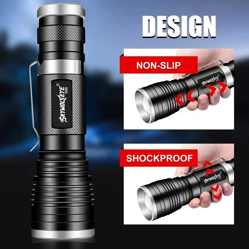 Skywolfeye Flashlight Set Battery Powered High Power Rechargeable Tactical Flashlight  for Camping Emergency