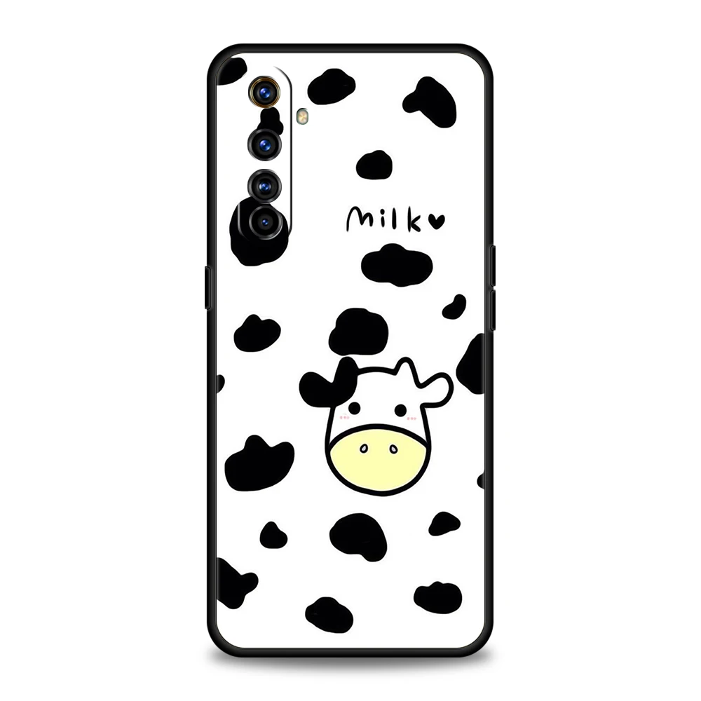 Soft TPU For Realme 13 12 11 10 Pro Plus GT2 GT3 GT5 C67 C63 C55 C21 C25 C35 Pro 5G Shockproof Phone Case Cute Milk Cow Fundas