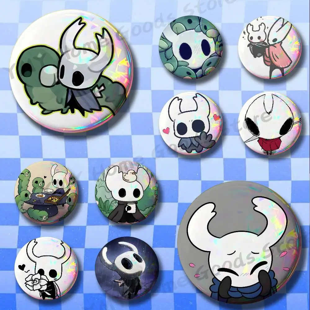 T-The Hollow Knight Badges en Émail Broche Ronde pour Accessoires de Décoration de Sac à Dos 25/32/44/58/75mm