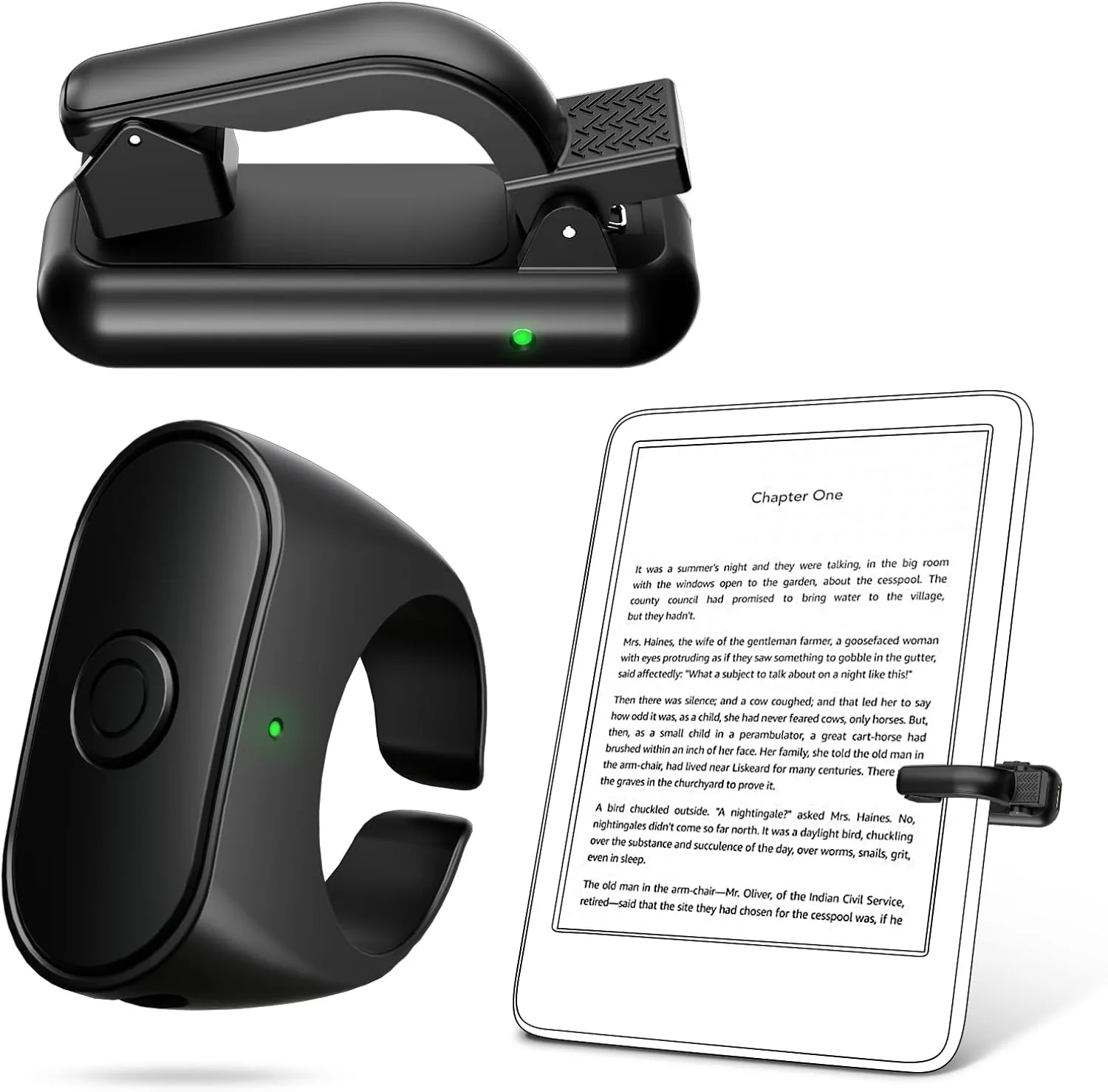 Control Remoto para Pasar Páginas Compatible con Kindle Paperwhite Oasis Scribe EReaders Elipas Libra Clara, Pasador de Páginas