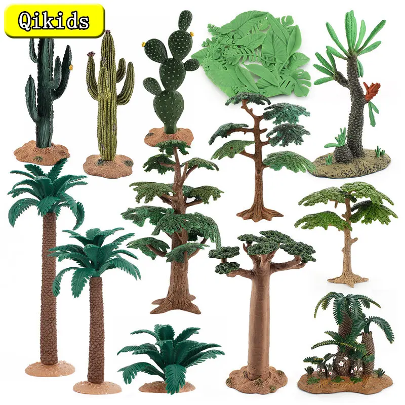 Simulación de planta verde Cactus árbol Baobab arbusto modelo adornos árboles tropicales escritorio DIY escena juguete figuras niños educativo