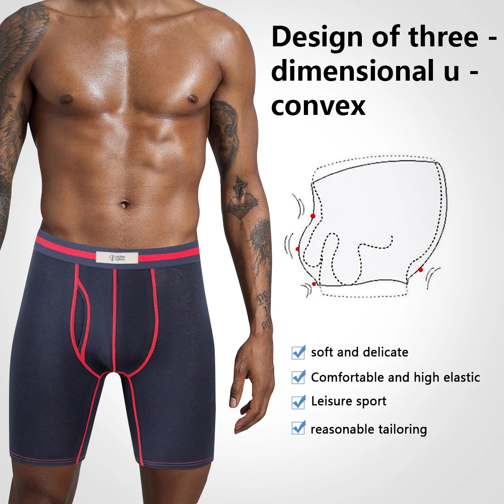 Men's external short sports pants with moisture absorption breathability colorful multi bag opening double bag men underpants