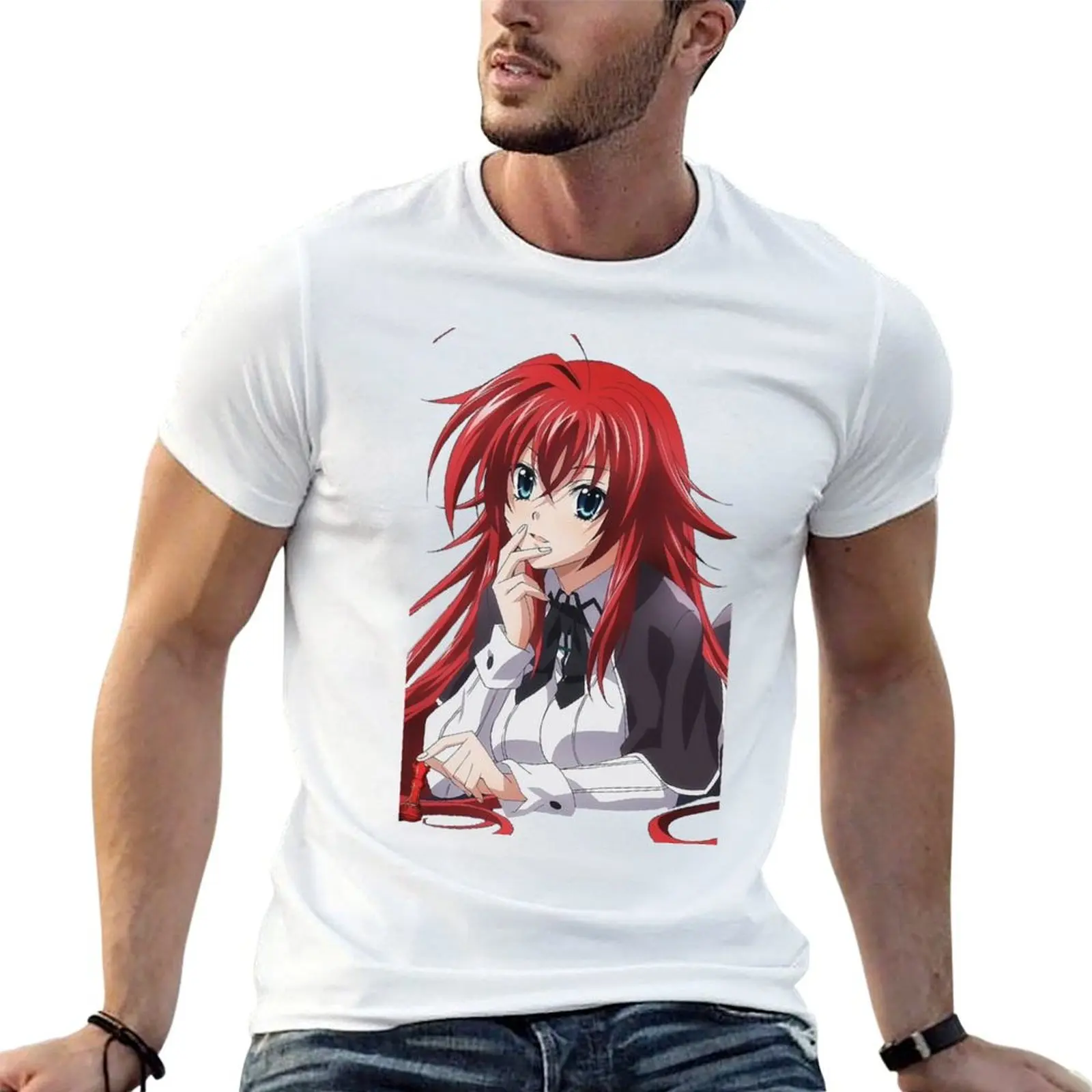

T-Shirt High DxD Rias anime quality t Gremory shirts tshirt high School cotton -