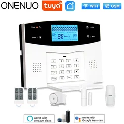 ONENUO Smart WiFi GSM Home Security Protection Smart Alarm System LCD Screen Burglar Kit Tuya APP Remote Control Arm And Disarm