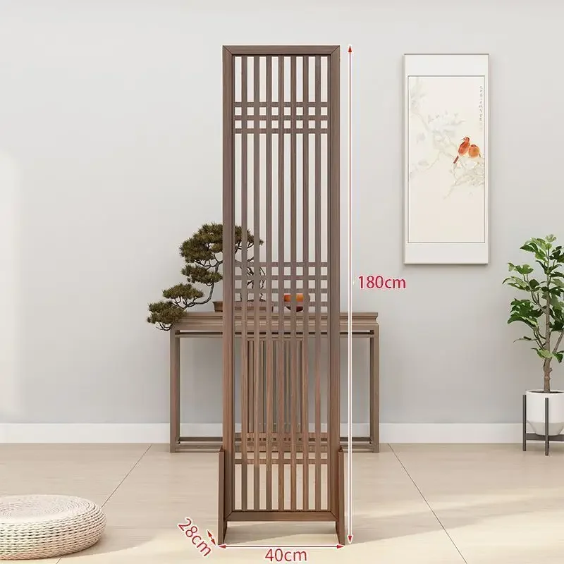 Screen-type solid wood design, living room entrance folding mobile partition, hotel tea room and office