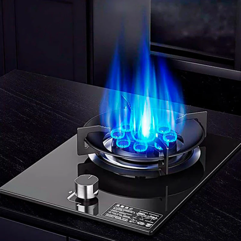 Fogão a gás único fogão feroz fogo doméstico desktop embutido gás natural liquefeito único olho único tempo de poupança de energia
