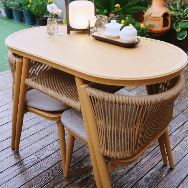 

Balcony small table and chairs, casual tea table combination, Nordic simple reading net celebrity one table, two chairs