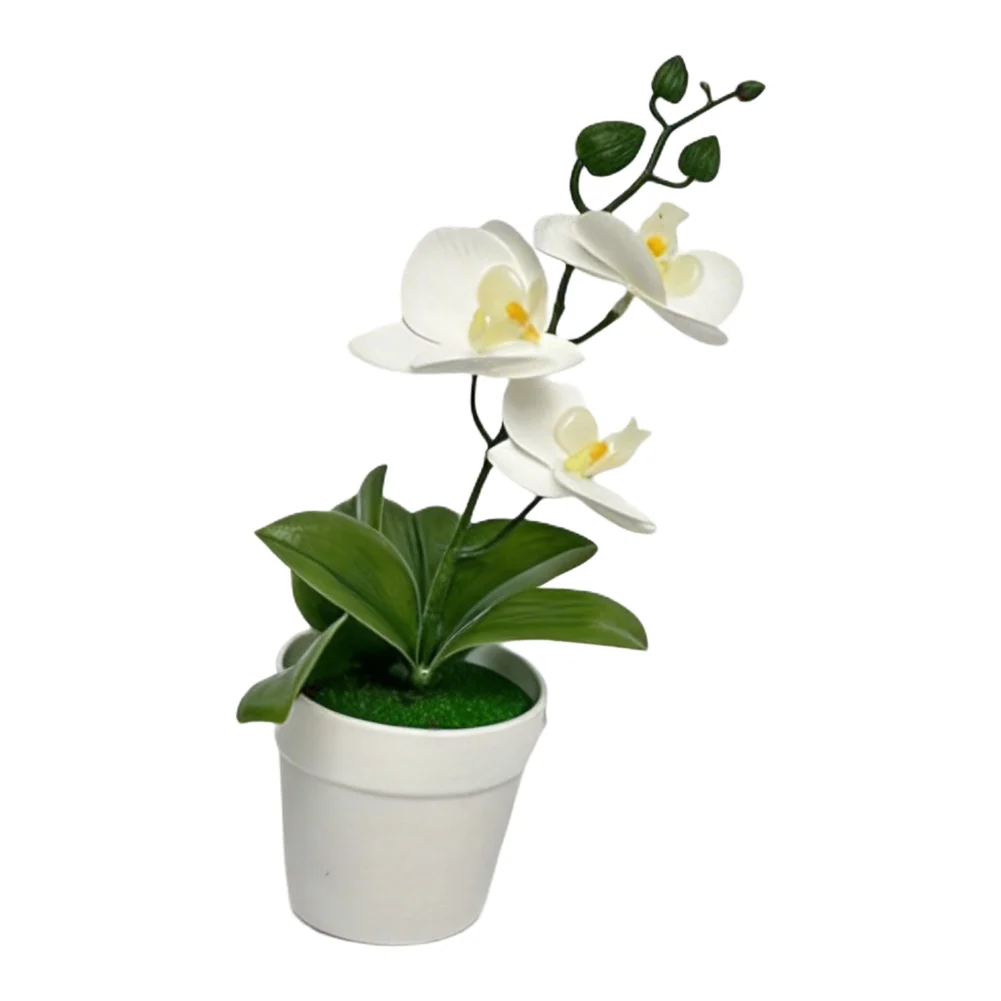 Artificial Phalaenopsis Orchid Bonsai Living Room Flower Potted Plant Ornament Gardening Supplies For Home Decoration