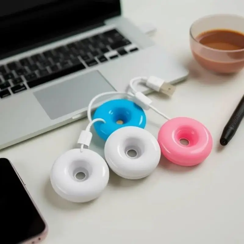 Portable Mini Donut Shaped USB Humidifier Multifunctional Air Purifier Aroma Diffuser For Household Use