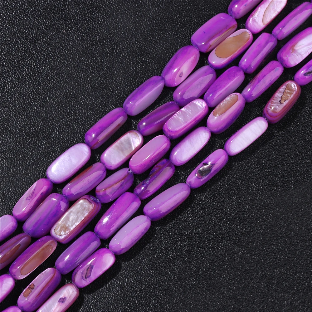 15X6mm Long Stripe Shell Beads Point Stick Mother of Pearl Shell Slice Loose Beads for DIY Making Jewelry Necklace Accessories