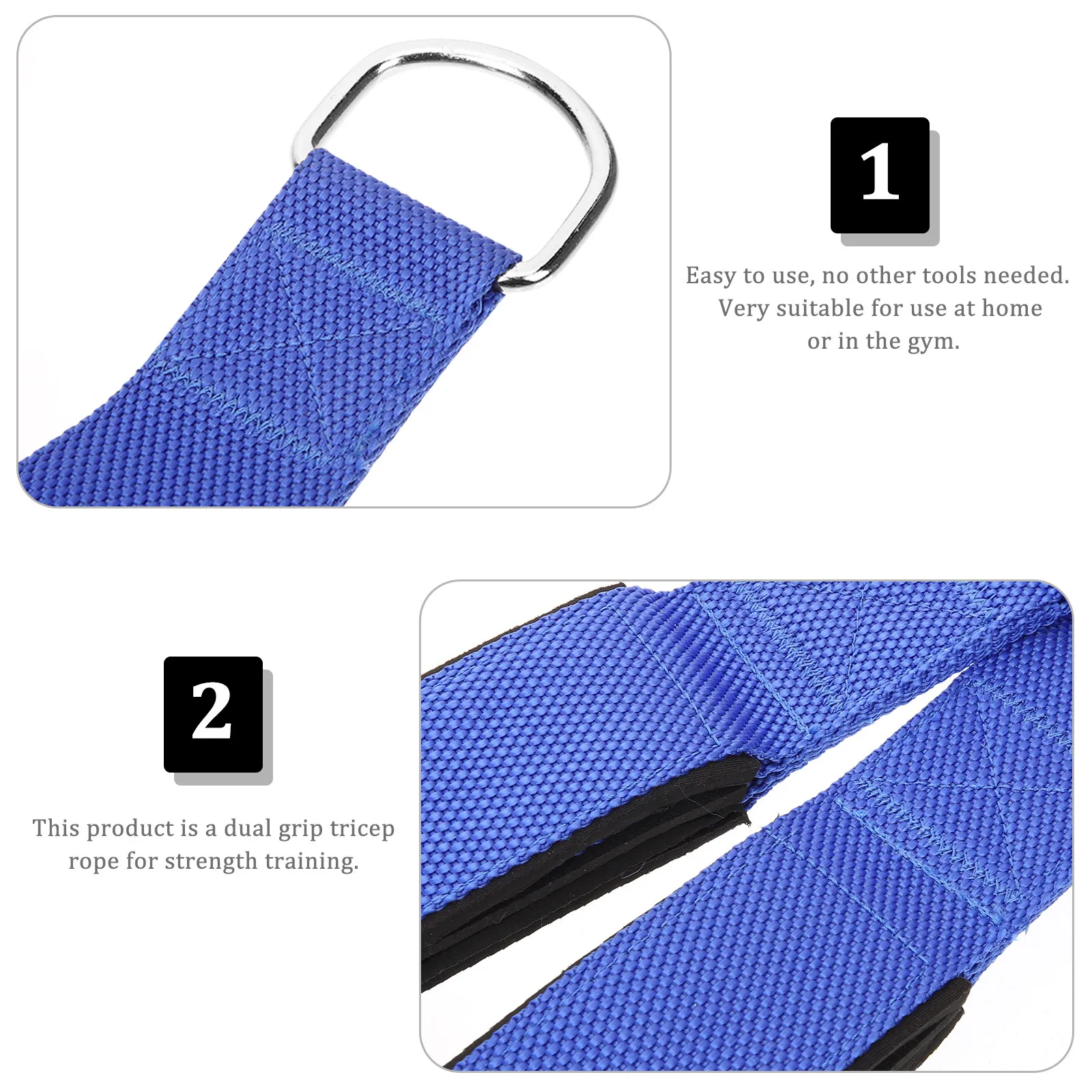 Tricep Strength Pull Rope Dual Grip Heavy Duty Braided Rope for Bicep Tricep Training Fitness Supplies Home Gym Exercise