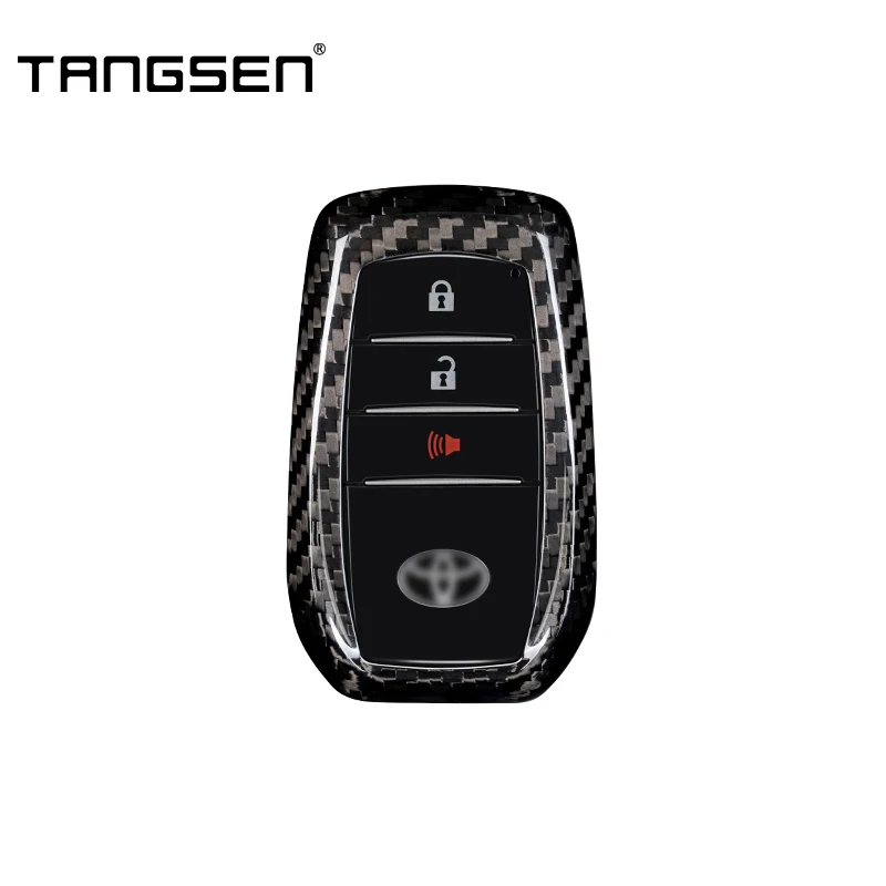 Carbon Fiber Car Key Case Compatible With 2023 New Style Toyota Land Cruiser RAV4 Alphard