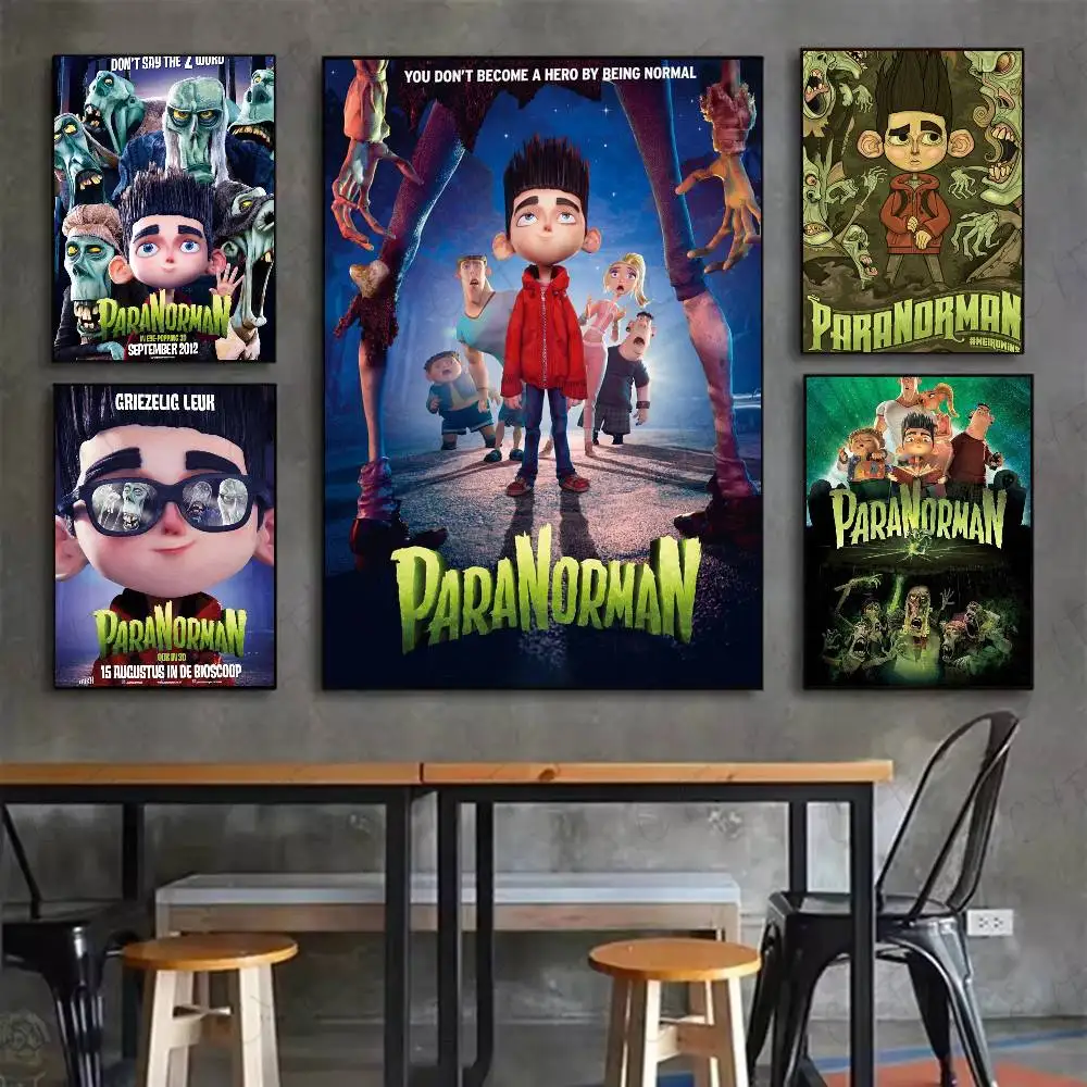ملصق الرسوم المتحركة أنيمي P-ParaNorman 	   لوحة فنية جدارية عالية الجودة للمنزل والمكتب وغرفة النوم وغرفة المعيشة وبار المدخل هدية مثالية