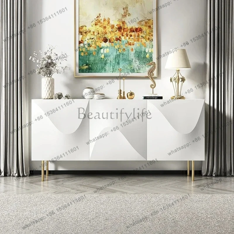 

55American light luxury dining side high-end side cabinet modern simple living room entrance door large capacity solid wood