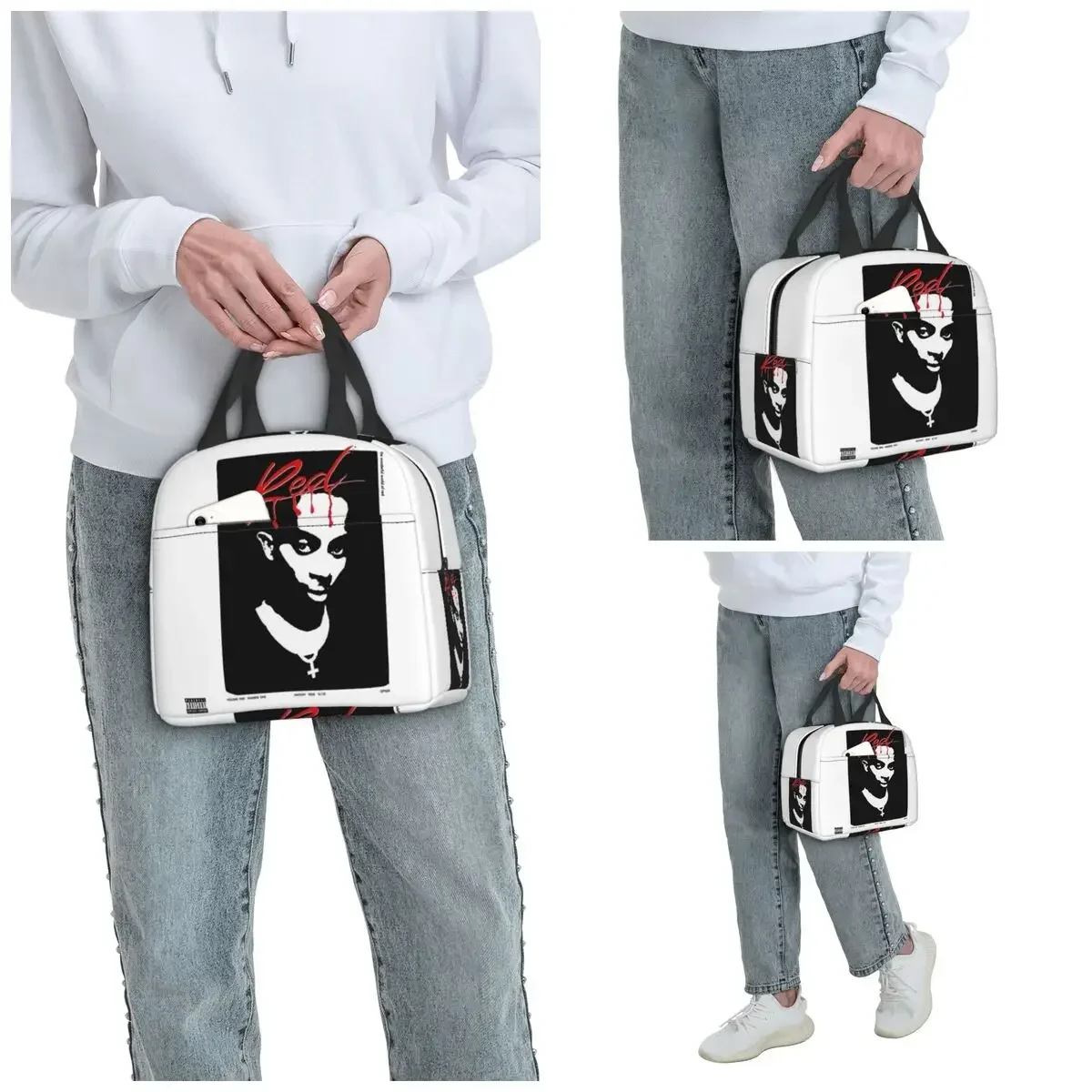 Playboi Carti Whole Lotta Red Album Cove Insulated Lunch Bag for Women Office Cooler Thermal Food Box Tote Lunch Boxes Container
