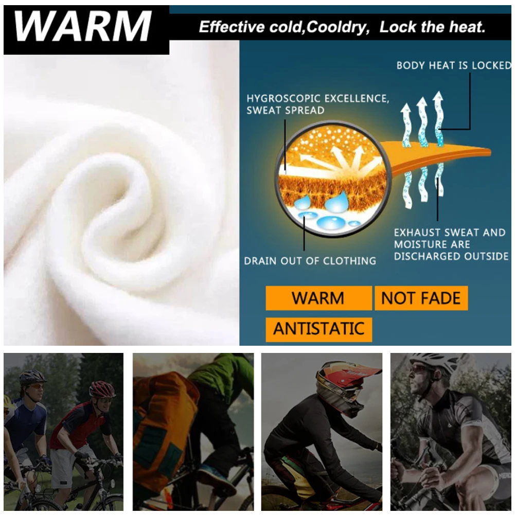Ropa térmica ciclismo MTB manga larga lana de invierno para hombre - imagen 4