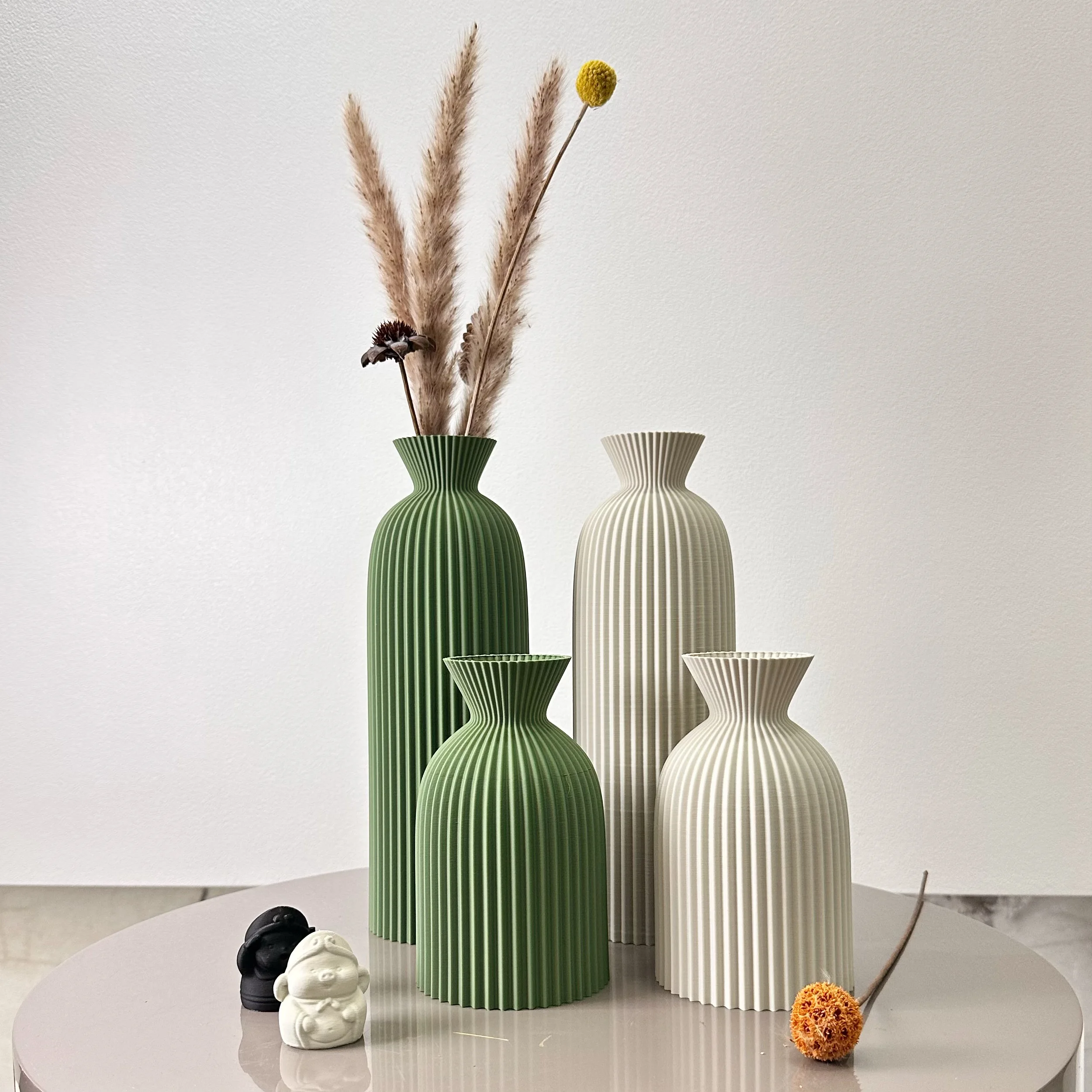 Wavy Pattern Art Dry Vase, 2-Piece Set