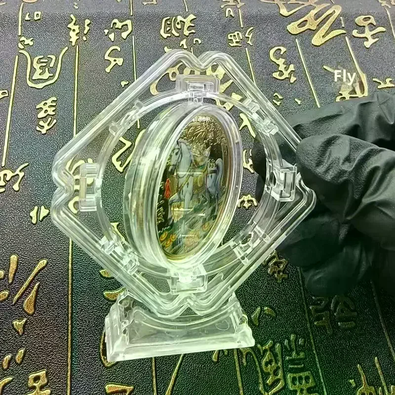 Metal Year Of The Horse Commemorative Medal Zodiac Horse Souvenir Coin Square Rotating Home Decoration Gift