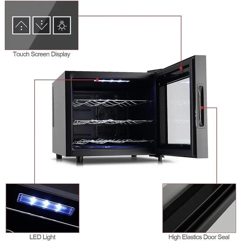 ตู้เย็นตู้แช่ไวน์, อัพเกรดตู้เย็นไวน์ 12 ขวดชิปคู่ขนาดเล็ก, การควบคุมอุณหภูมิตู้แช่ไวน์บนเคาน์เตอร์
