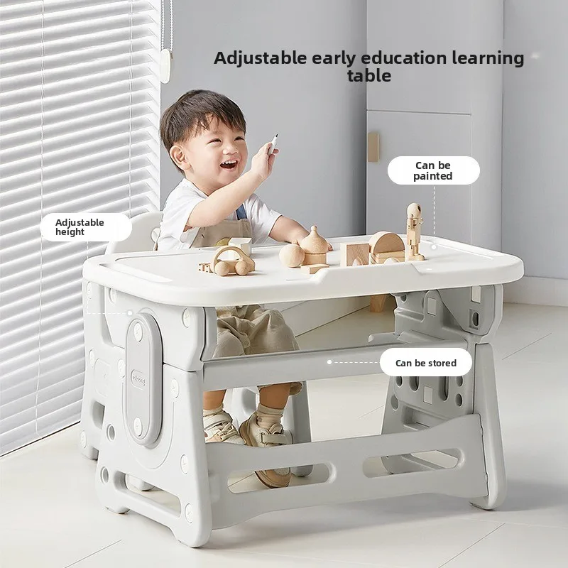 Adjustable Kids Study Desk and Chair Set  Children Table Chair Set HDPE Learning Table with Desk for Reading Drawing Writing