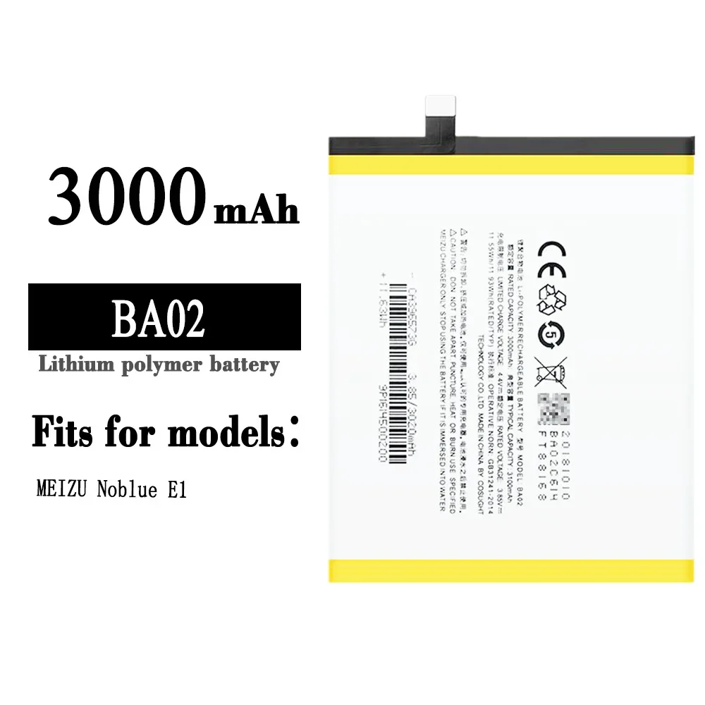 BA02 NEW  Phone Battery For MEIZU M3E A680 Series Noblue E1 BA-02 Mobile Phone Replacement High Quality Bateria+Gift Tool