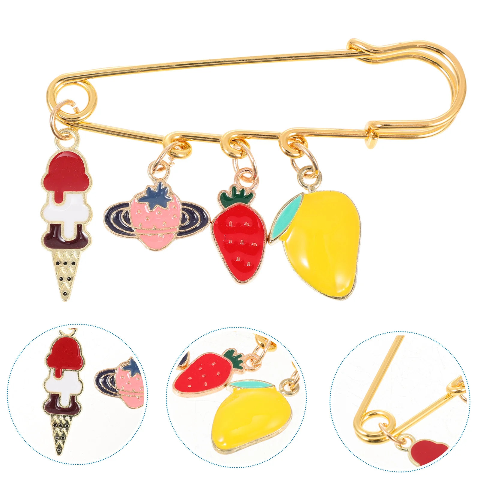 

Alloy Durable Cartoon Safe Women Safety Pin Brooches Jewelry For Women For Clothes Brooches Pin Clothes Sweater Dress Gifts