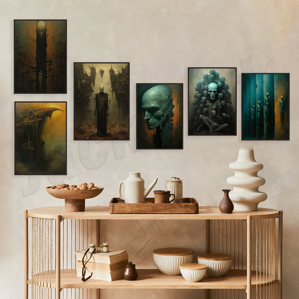 

Zdzisław Beksiński Posters, Beksinski Prints, Polish Art, Surreal Art Prints, Gothic Art Dark Home Decor, Mysterious Wall Art