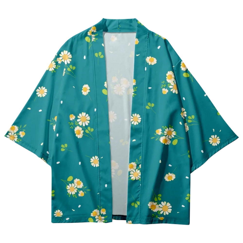 Summer Samurai Kimono Cosplay Floral Print Haori Stylish Streetwear Kimono Japanese Fashion Yukata Men Cardigan Robe Hot Sale