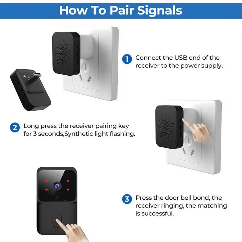 Wireless Camera Doorbell Wireless Security Video Doorbell Long Lasting Video Doorbell For Home Apartment Villa And Offices