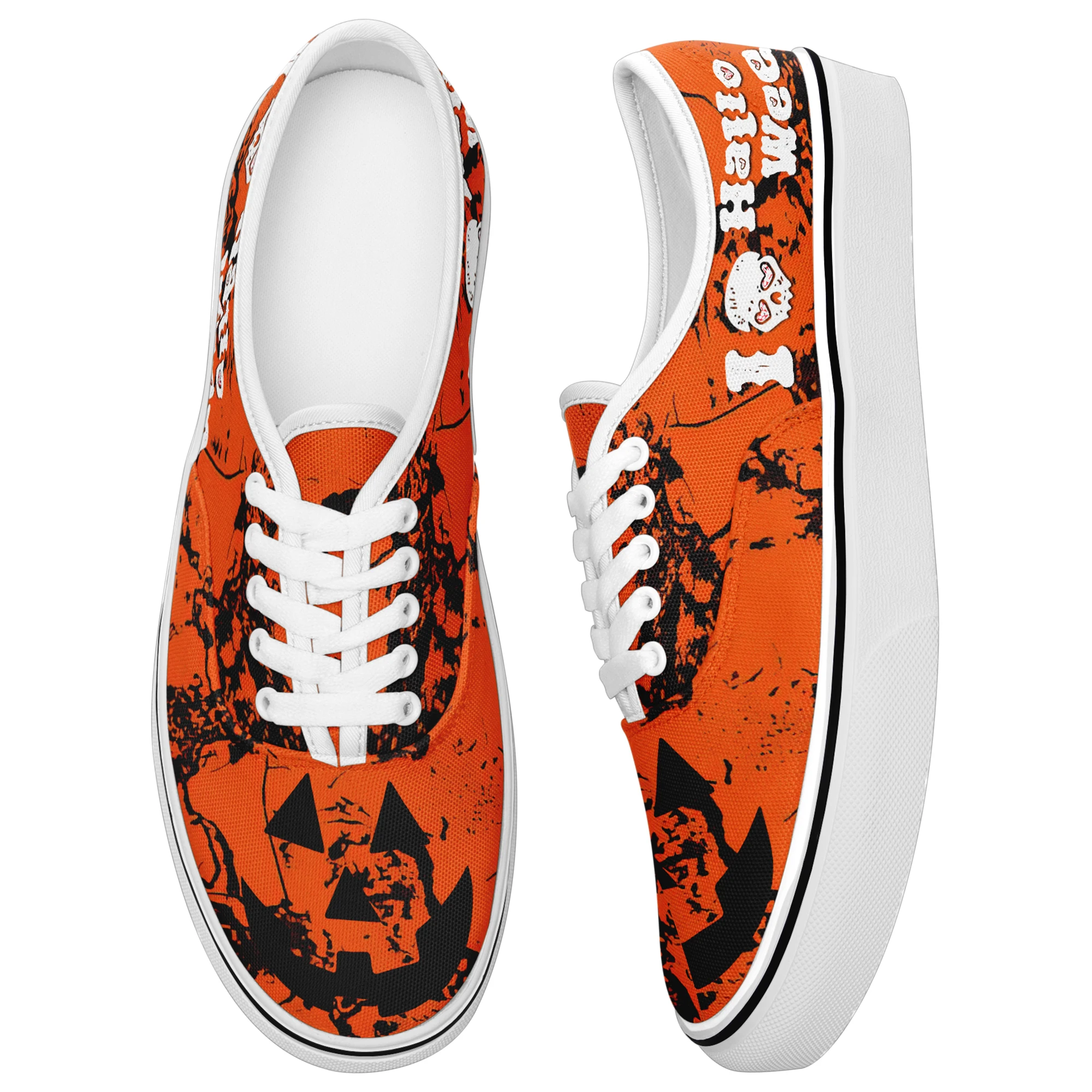 Dropshipping Print On Demand Custom Women Kids Youth Canvas Casual Shoes Halloween Design Custom Printing