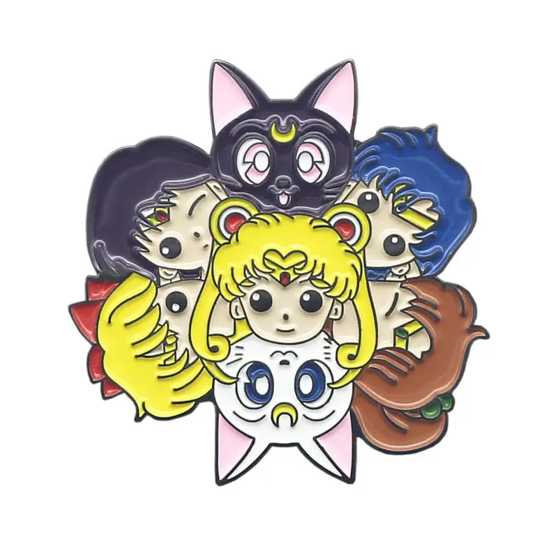 Nuevo Broche de Sailor Moon Tsukino Usagi, Pin Esmaltado de Gato Mágico Luna para Chicas, Ideal para Mochilas, Sombreros y Cuellos