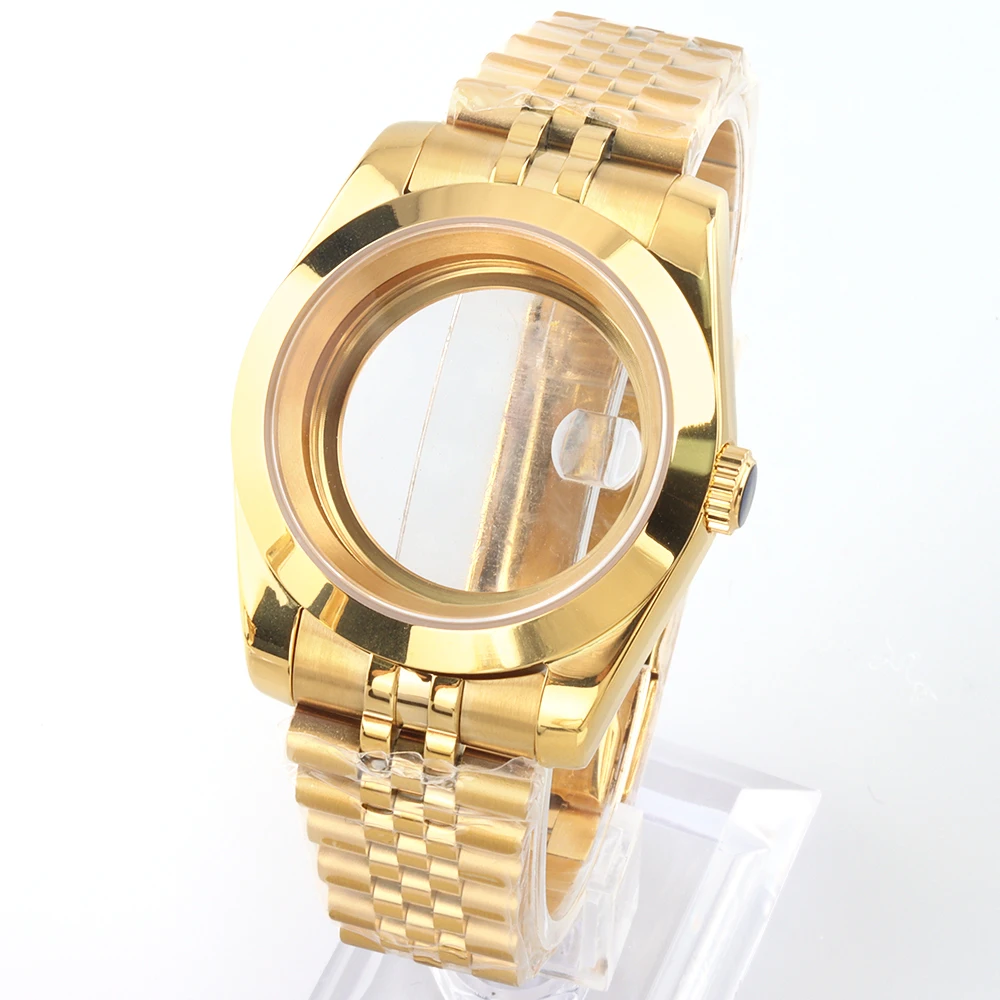 

36mm/39mm Sapphire Glass For Men Watch Case Fit NH36 NH35 Movement Fashion Waterproof Jubilee Bracelet Stainless Steel Case