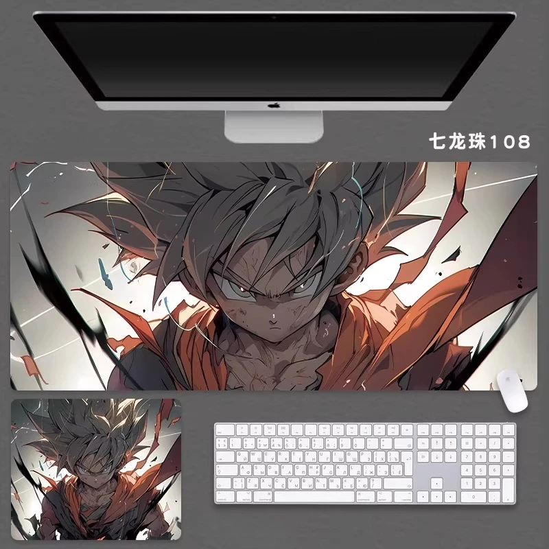 Office Desk Pad New Dragon Ball Leather Mouse Pad Oversized Boys Animation Two-dimensional E-sports Game Computer Keyboard Pad