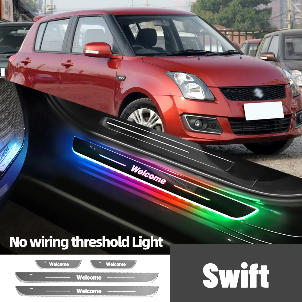 

For Suzuki Swift 1995-2023 2017 2019 2020 2022Car Door Sill Light Customized Logo LED Welcome Threshold Pedal Lamp Accessories