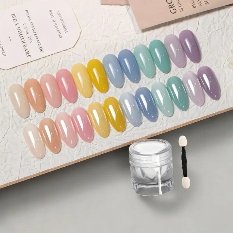 1 Set Aurora Plating Mirror Chrome Rubbing Dust Shimmer Nails Art Decor Powders 0.4g/Bottlle Moonlight Pearl White Nail Powder