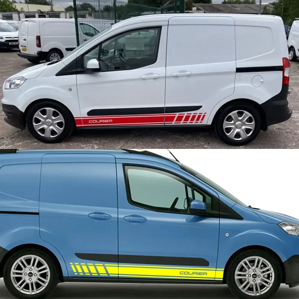 For Ford Transit Courier Car Door Side Stickers Vinyl Film Decor Decals Camper Van Accessories Exterior Tuning Line Graphics