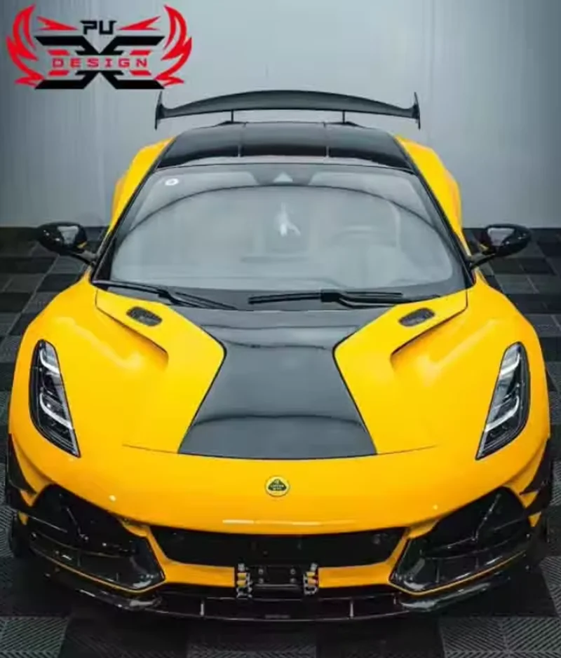 High Quality Dry Carbon Fiber M Style Front Bumper Front Lip Wing spoiler Hood Rear diffuser Canards For Lotus Emira Body Kit