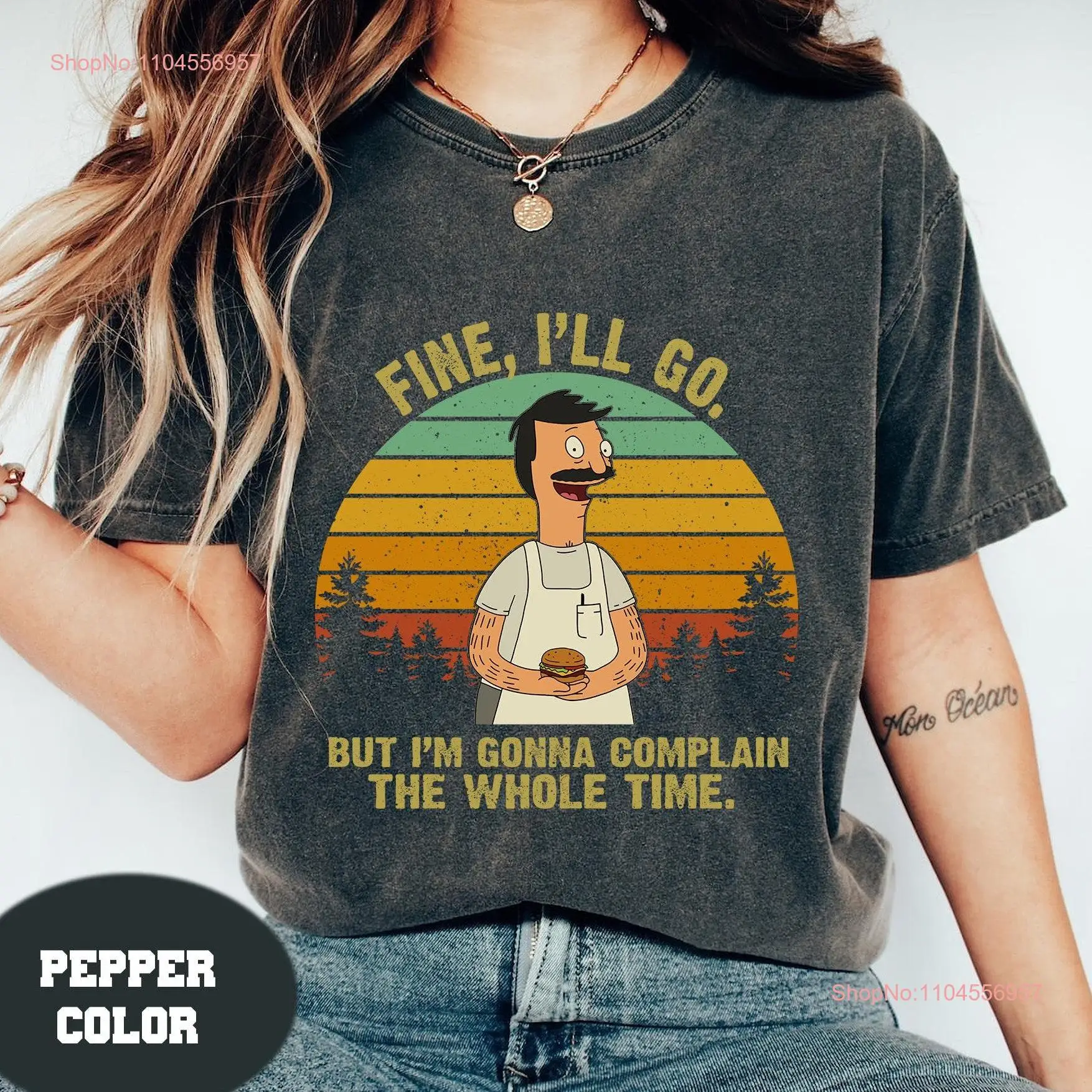 Bob Belcher bien, ir, pero voy, dejaré todo el tiempo, camiseta Vintage de colores cómodos, regalo de seguidor de hamburguesas