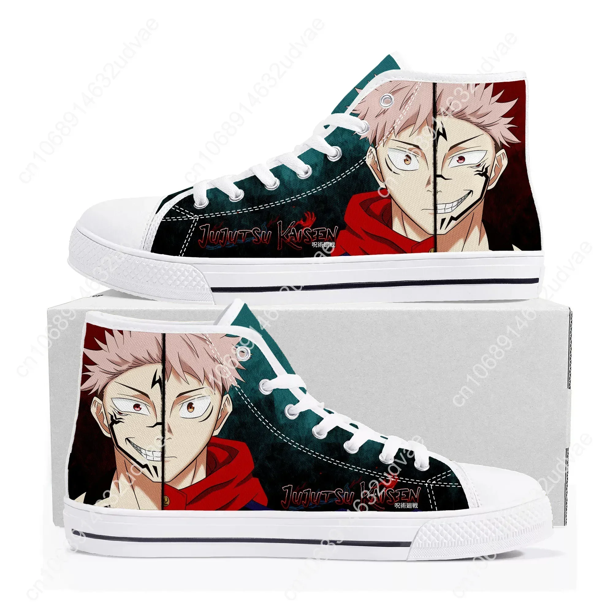 Jujutsu Kaisen Itadori Yuji Sukuna High Top Sneakers High Quality Mens Womens Teenager Canvas Sneaker Casual Couple Shoes Shoe